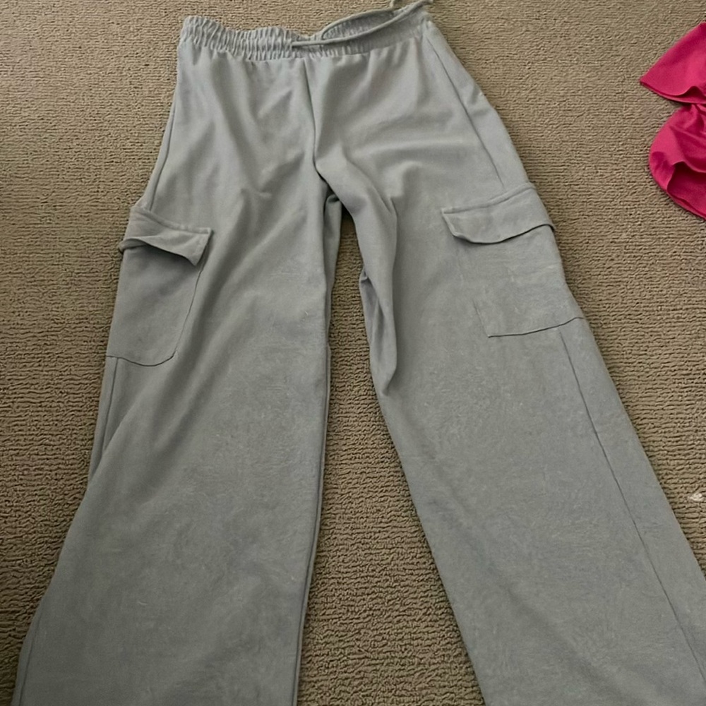 Grey straight leg pants